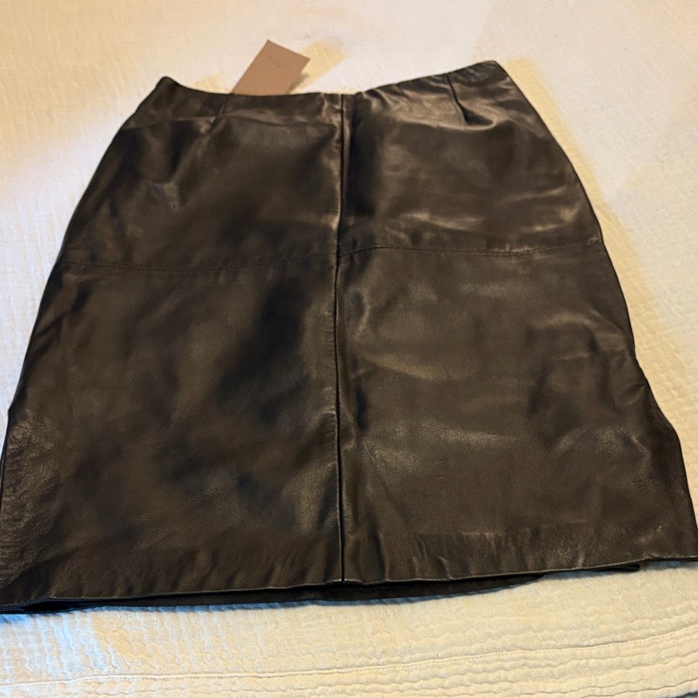 Danier Black Leather A-Line Skirt